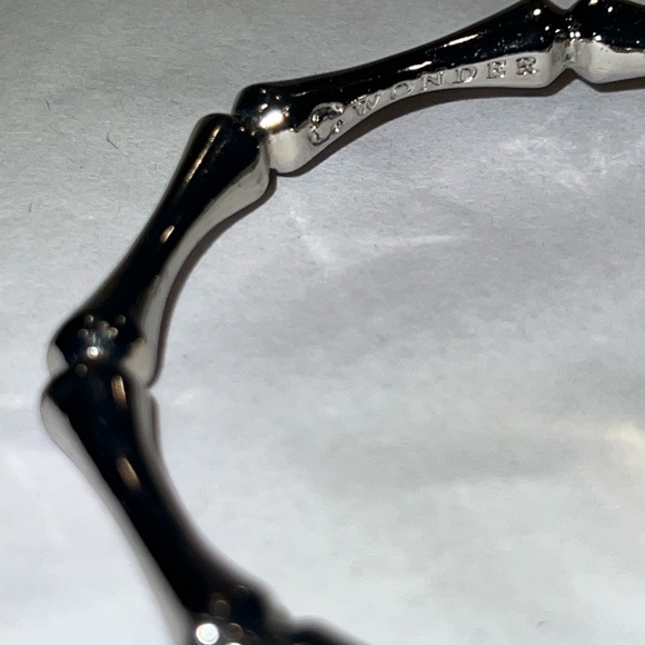 C Wonder Metal Bamboo Bangle Bracelets - gold w/rhinestones, rose gold, silver - Picture 4 of 5